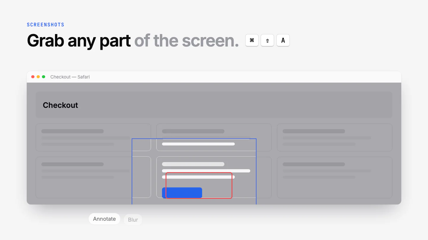 A screenshot: the selected region, the toolbar under it, and a box drawn around the problem.
